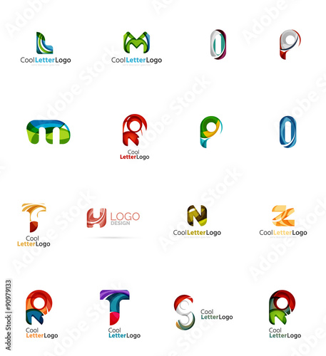 Set of universal company logo ideas, business icon collection