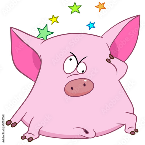 cute pig with stars