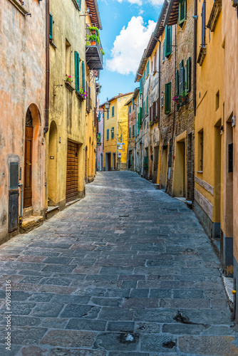 street of medieval Montepulciano town in Tuscany. Italy © Pavel Timofeev