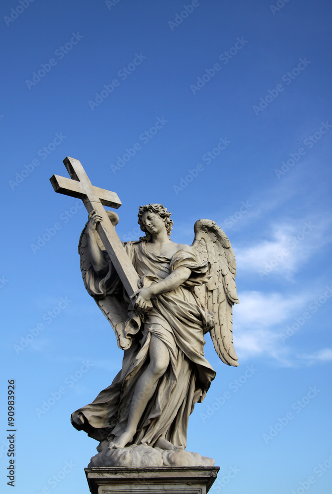Angel statue on the Ponte Sant Angelo in Rome, Italy