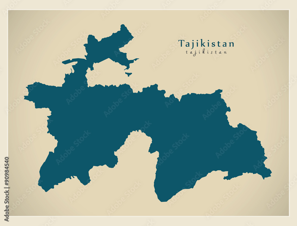 Modern Map - Tajikistan TJ