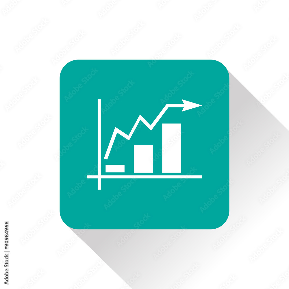 Growing bars graphic icon with rising arrow Growing bars graphic icon with rising arrow