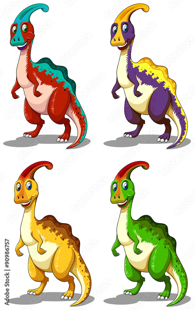 Obraz premium Dinosaur in four colors