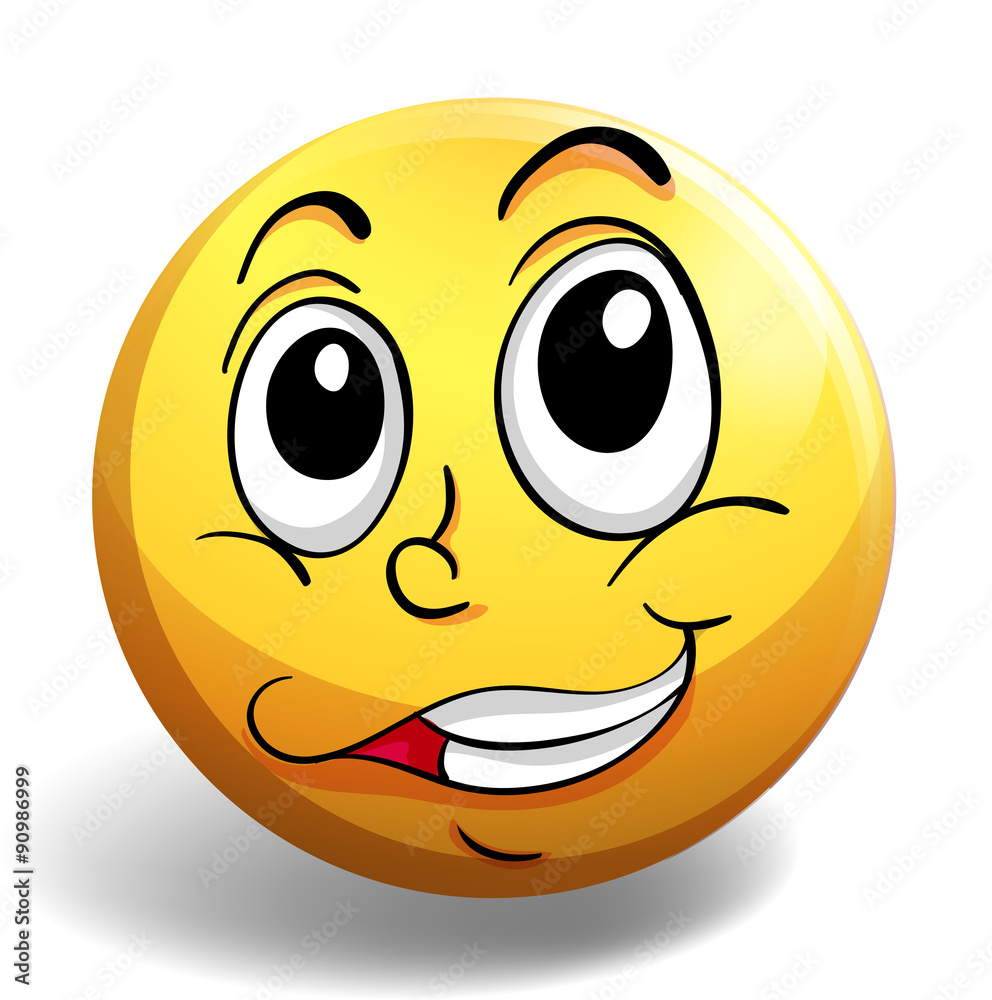 Fototapeta premium Happy face on round badge