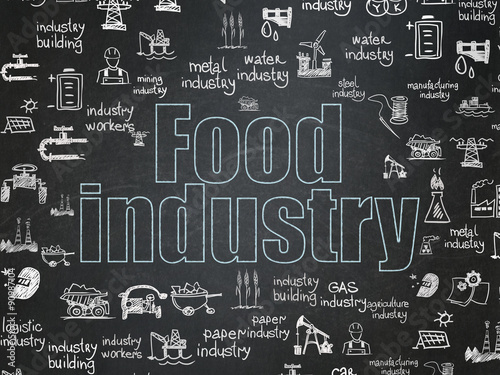 Manufacuring concept: Food Industry on School Board background