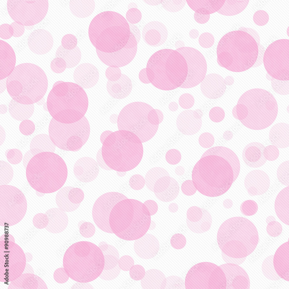 Pink and White Transparent Polka Dot Tile Pattern Repeat Backgro