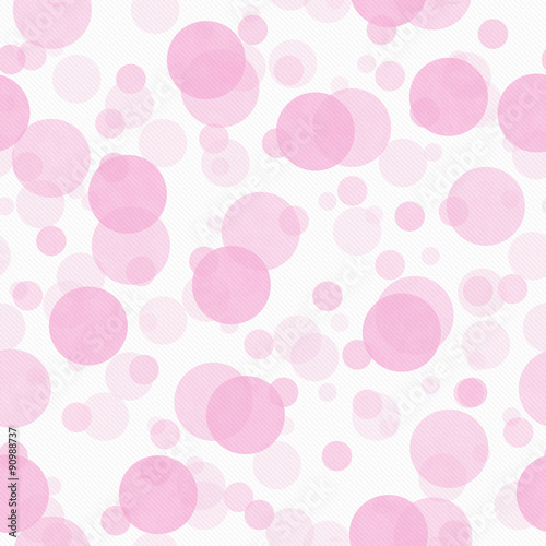Pink and White Transparent Polka Dot Tile Pattern Repeat Backgro