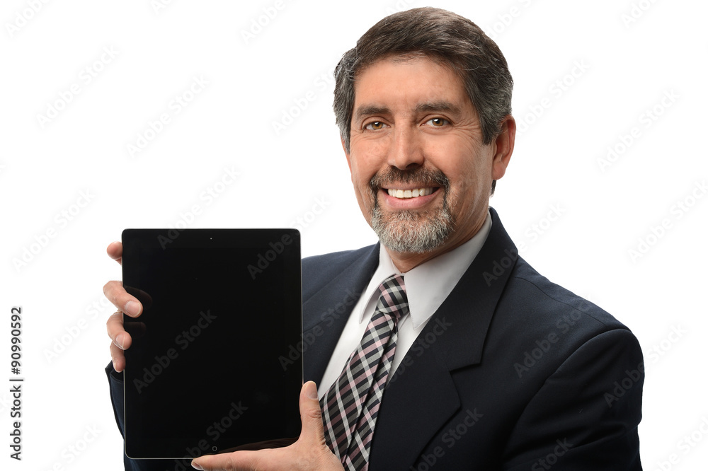Hispanic Businessman With Electronic Tablet Hispanic Businessman With Electronic Tablet
