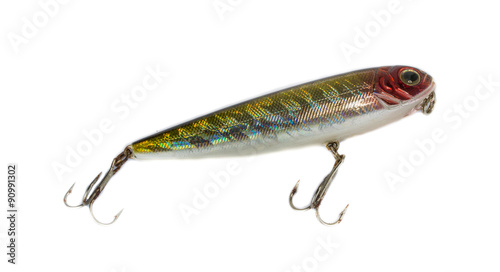Fishing lure popper. Casting and spinning. Isolated