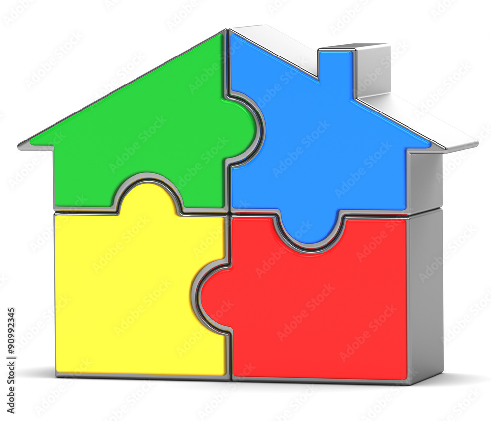 house puzzle on white background house puzzle on white background