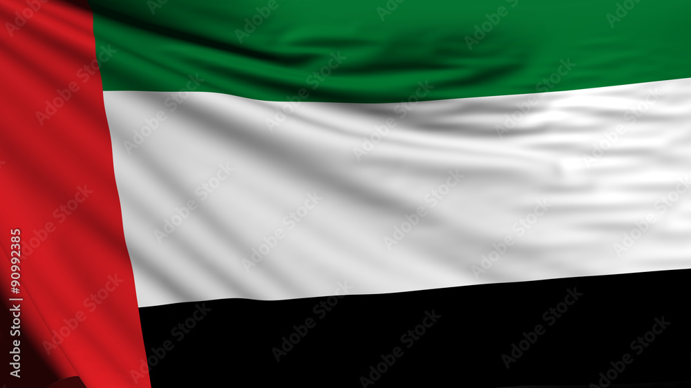 UAE flag, United Arab Emirates background