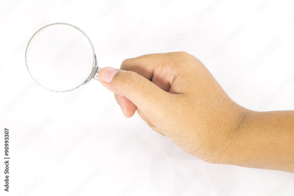 old Magnifier isolated on white background old Magnifier isolated on white background