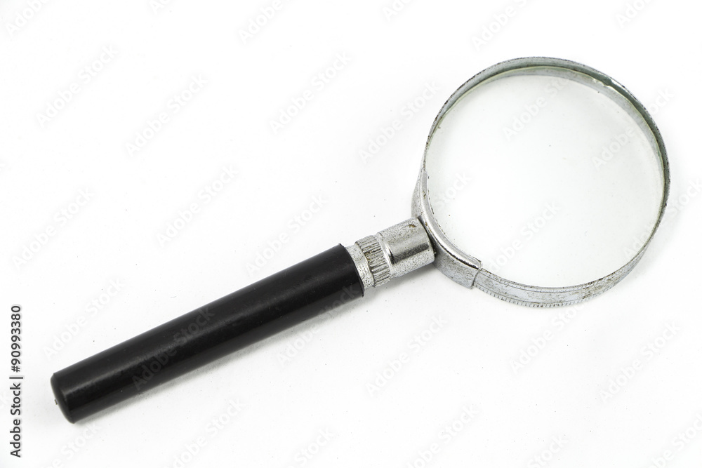 old Magnifier isolated on white background old Magnifier isolated on white background