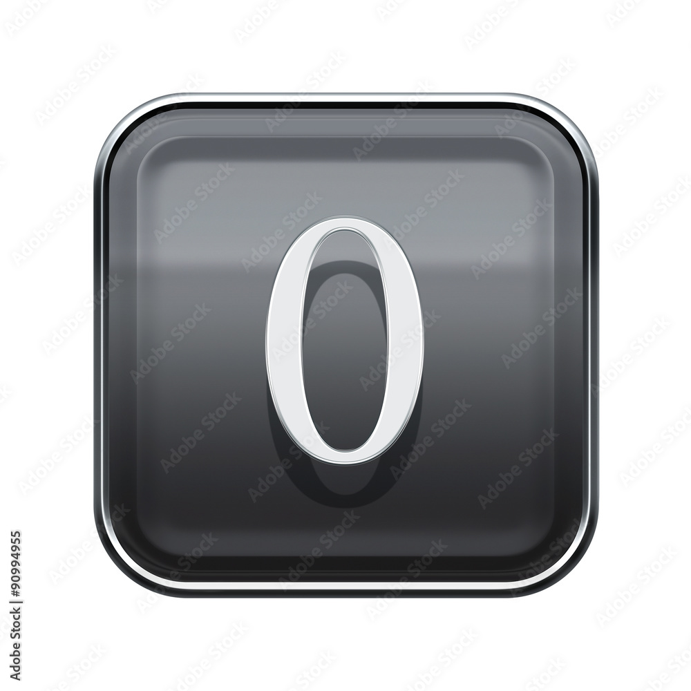 Number null grey glossy, isolated on white background Number null grey glossy, isolated on white background