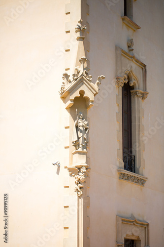 The stucco on corner of the house