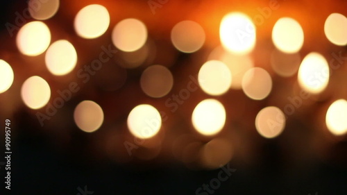 Defocused clay oil lamps in festival at night