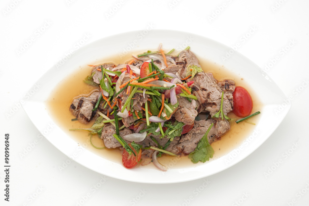 Stewed beef with vegetables isolated on white Stewed beef with vegetables isolated on white