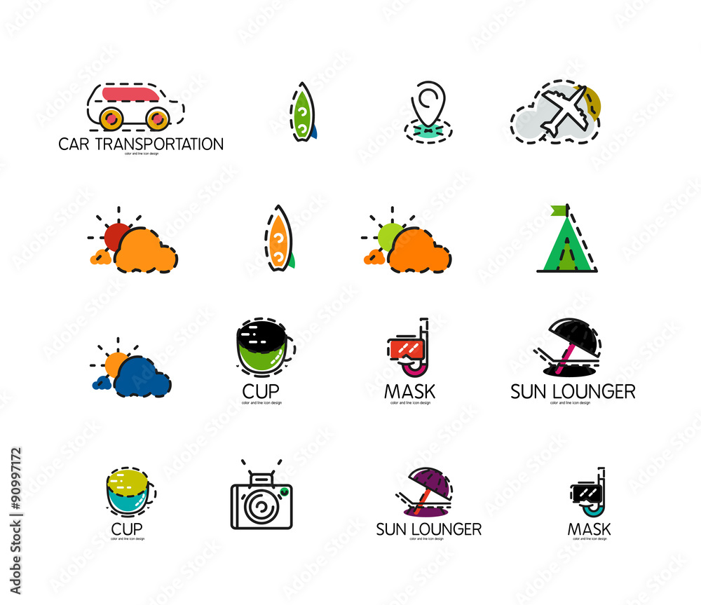 Set of abstract travel logo icons. Business, app or internet web Set of abstract travel logo icons. Business, app or internet web
