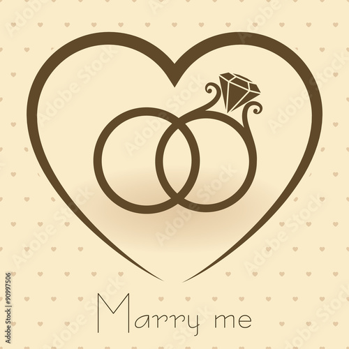 Wedding Rings with Heart