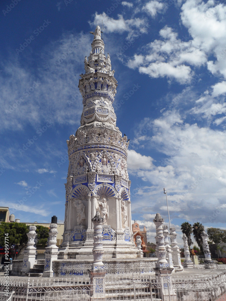 Religious Monument in the central plaza of Jamay Mexico