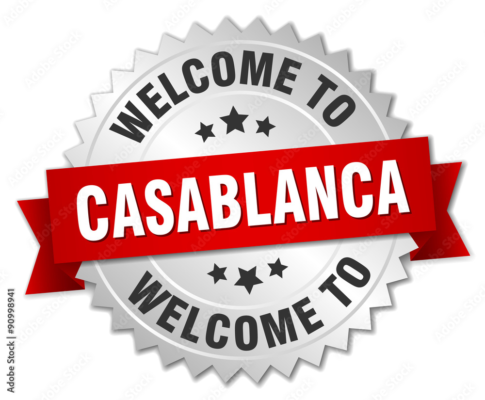 Casablanca 3d silver badge with red ribbon Casablanca 3d silver badge with red ribbon