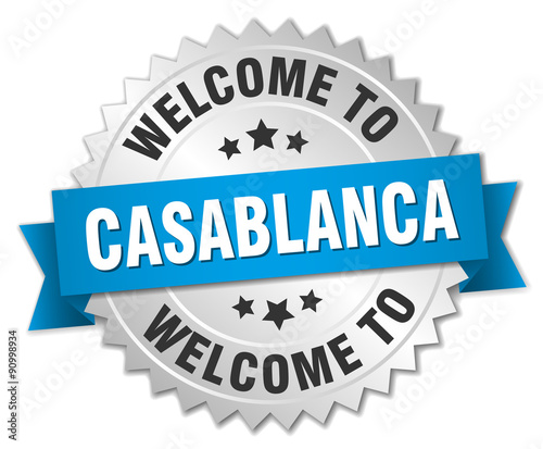 Casablanca 3d silver badge with blue ribbon