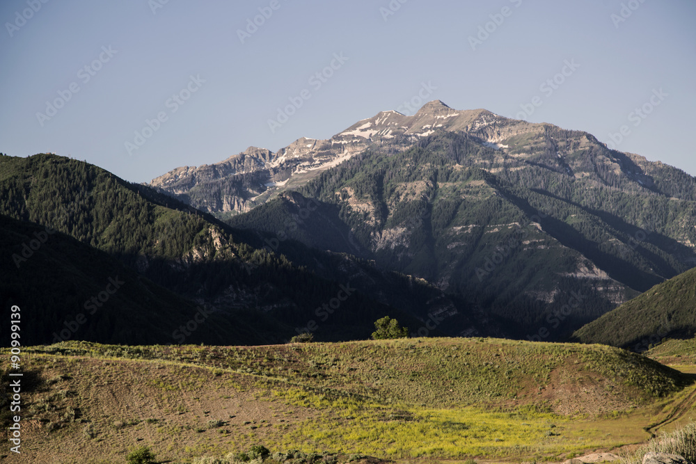 Provo Peak of the Rocky Mountains early summer landscape