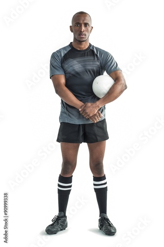 Portrait of confident rugby player standing
