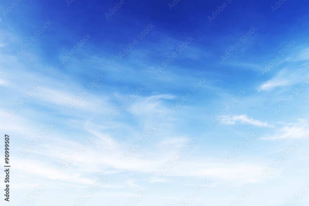 Fantastic soft white clouds against blue sky background, soft fo
