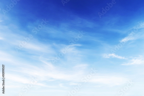 Fototapeta Naklejka Na Ścianę i Meble -  Fantastic soft white clouds against blue sky background, soft fo