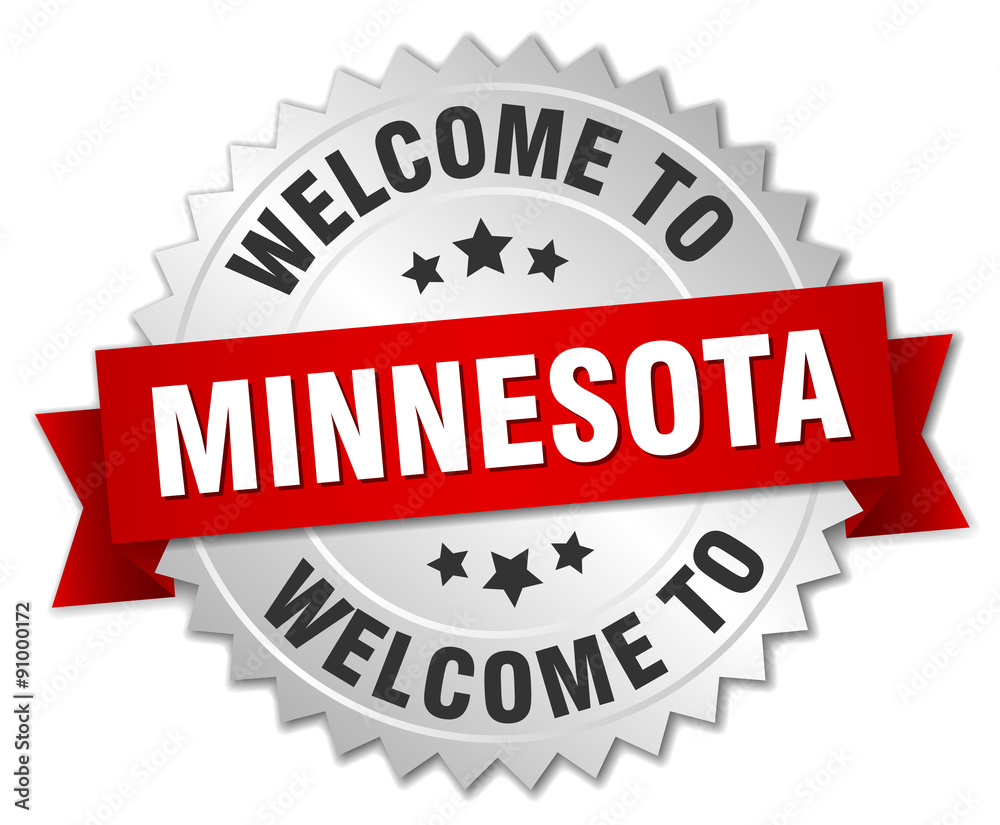 Minnesota 3d silver badge with red ribbon Minnesota 3d silver badge with red ribbon