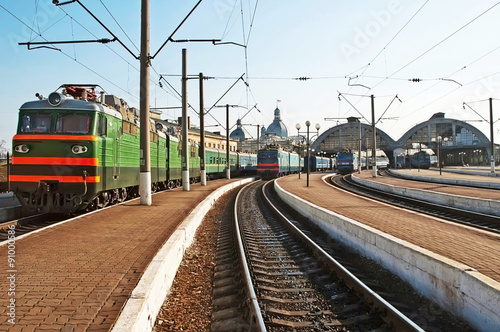 Trains at the railway station