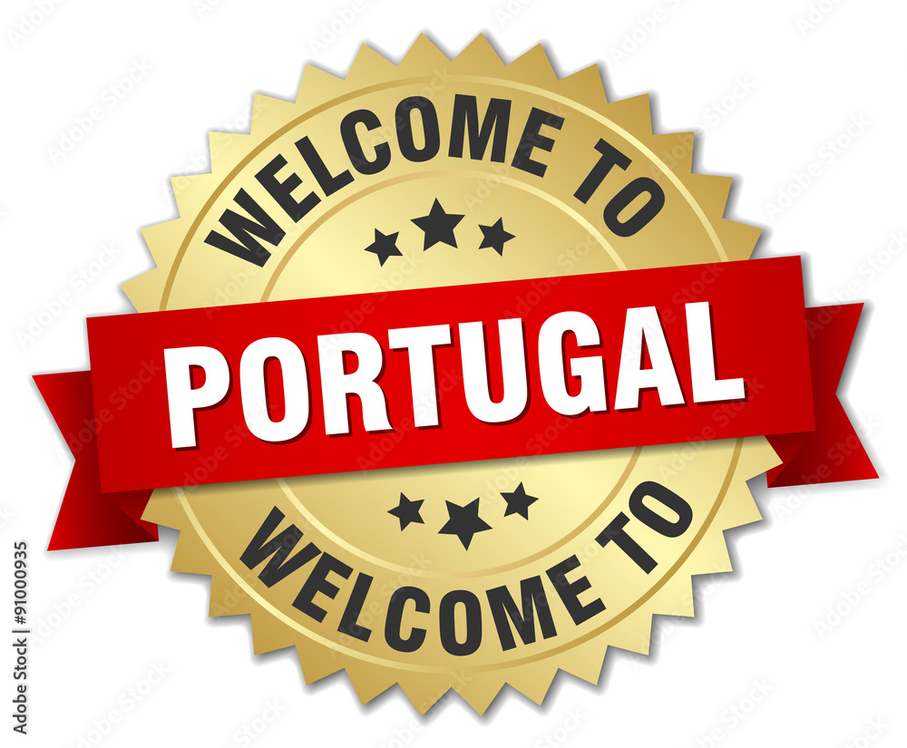 Portugal 3d gold badge with red ribbon Portugal 3d gold badge with red ribbon
