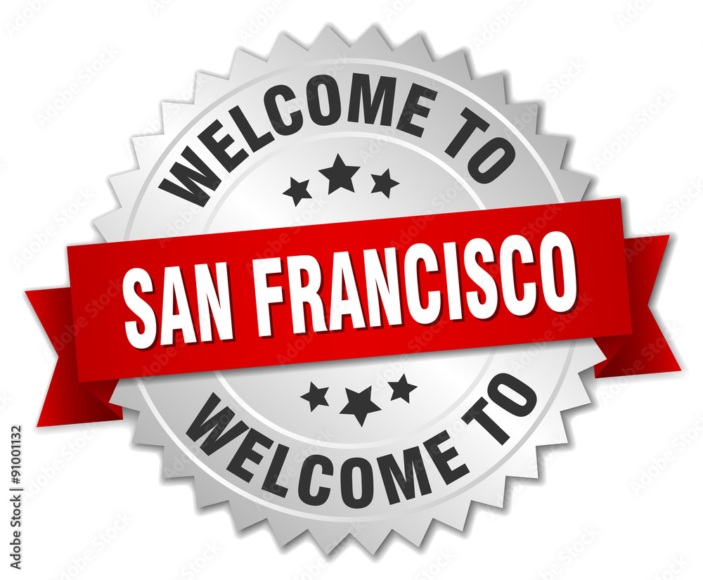 San Francisco 3d silver badge with red ribbon San Francisco 3d silver badge with red ribbon
