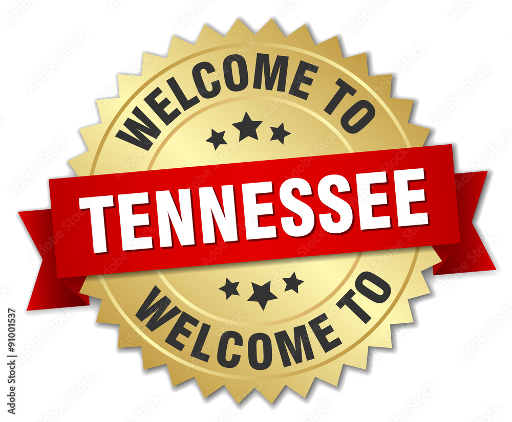 Tennessee 3d gold badge with red ribbon Tennessee 3d gold badge with red ribbon