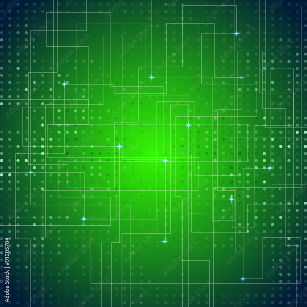 Circuit Board Texture Green Abstract Vector Background