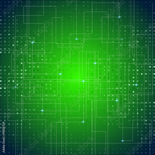 Circuit Board Texture Green Abstract Vector Background