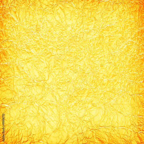 Shiny yellow leaf gold foil texture for background