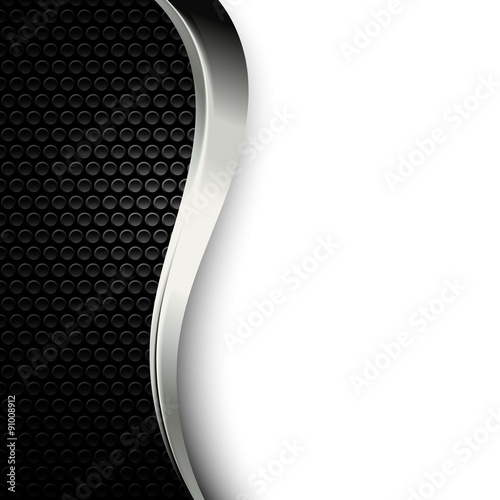 Metal dot perforated texture. Background with dark chrome metal