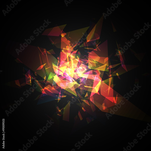 colorful techno style vector explosion