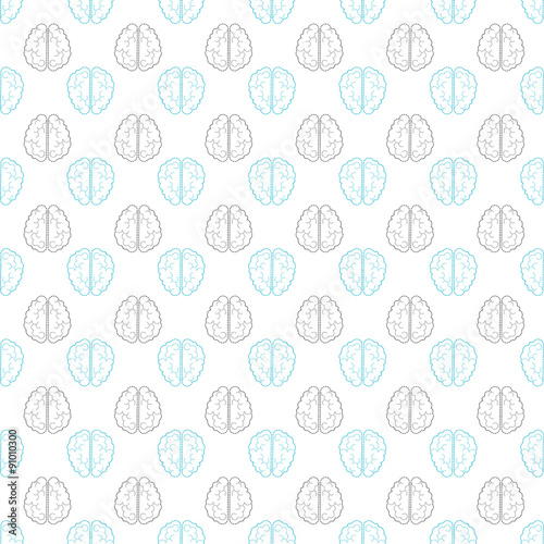 Seamless pattern with abstract human brain