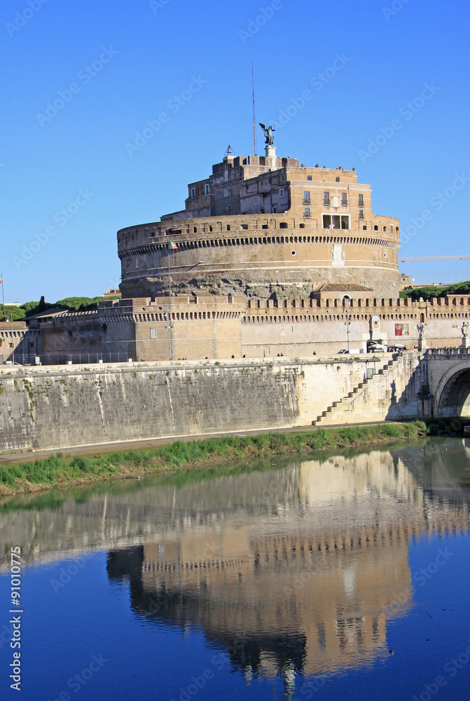 Castel Sant Angelo and Tiber River. Rome, Italy.