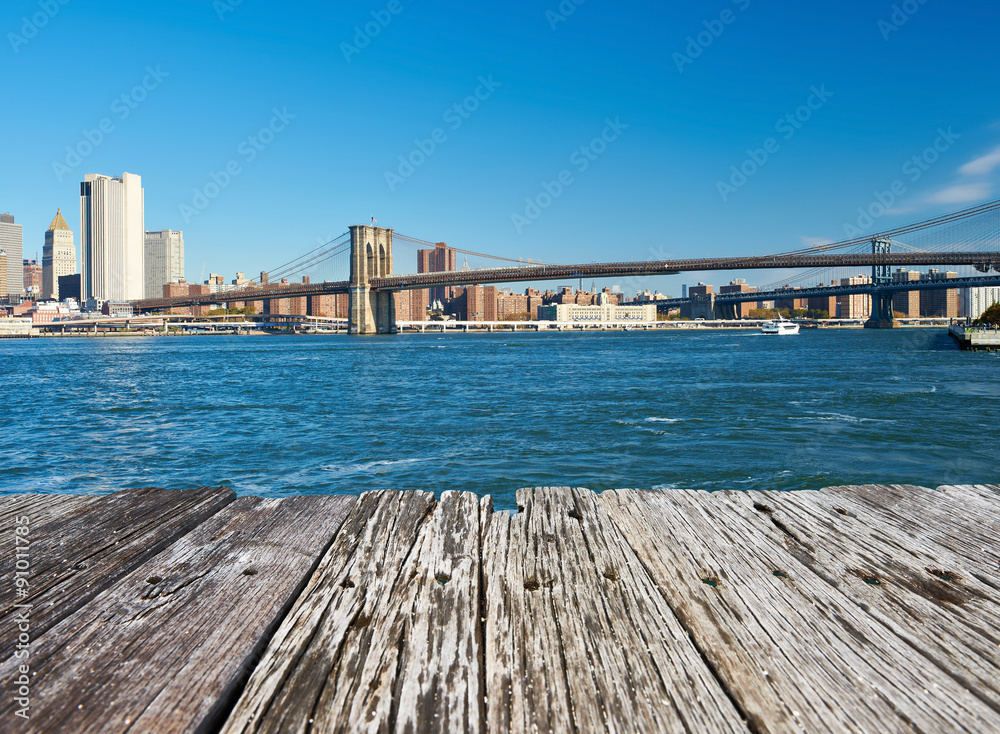 Lower Manhattan skyline view from Brooklyn