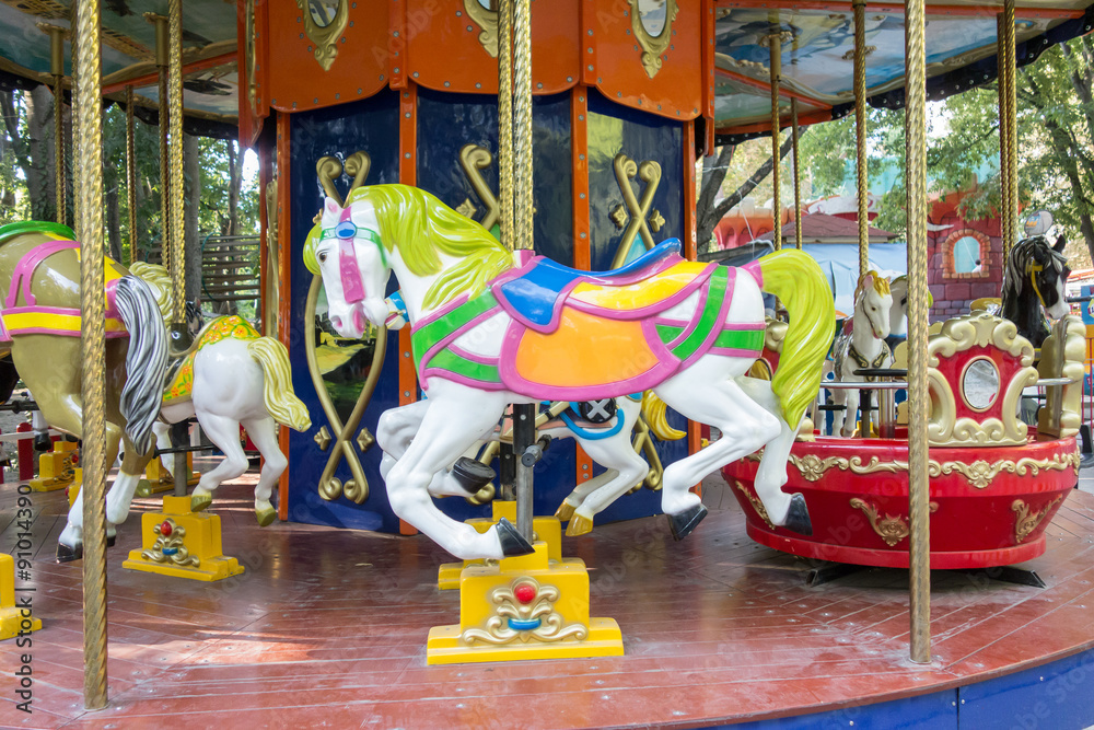 carousel ride with horses