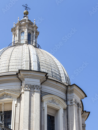 ROME, ITALY, on AUGUST 25, 2015. Sant'-Agnese-in-Agone (ital. S. Agnese in Agone, armor. Sanctae Agnetis in Agone) - titular church on Navon Square. Architectural details photo