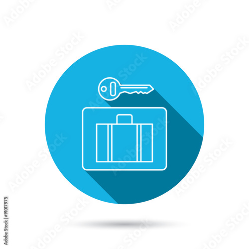 Luggage icon. Baggage security sign.