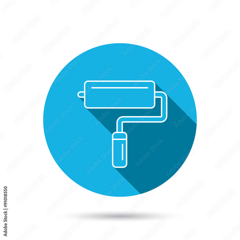 Paint roller icon. Paintbrush tool sign.