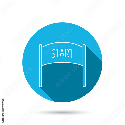 Start banner icon. Marathon checkpoint sign.