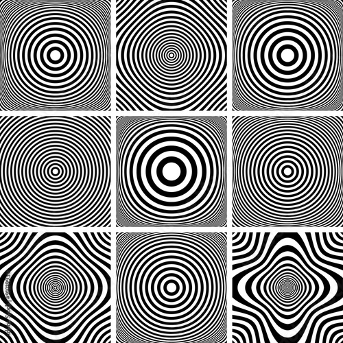 Quadro su tela Circles and rings patterns set.