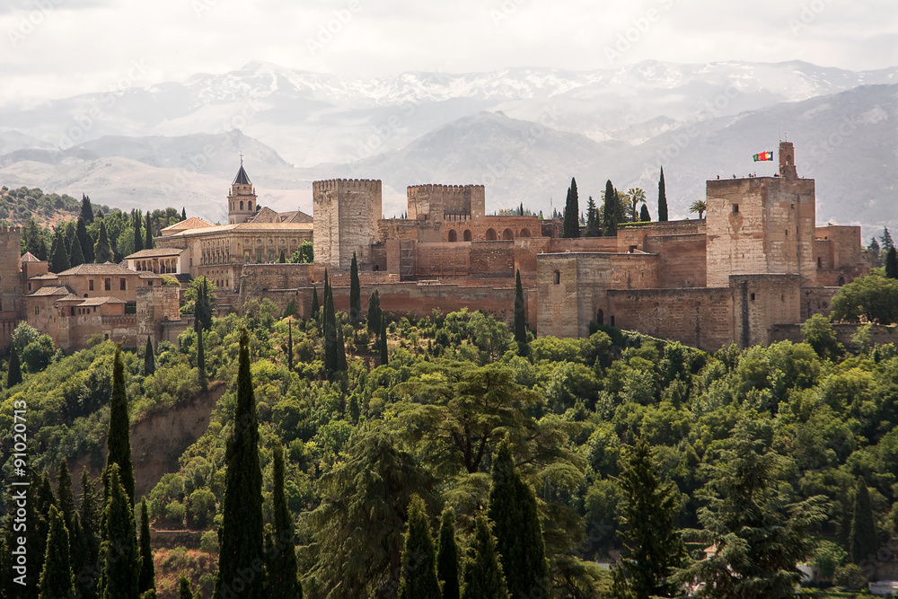 Alhambra, famous fortification in Granda (Spain)